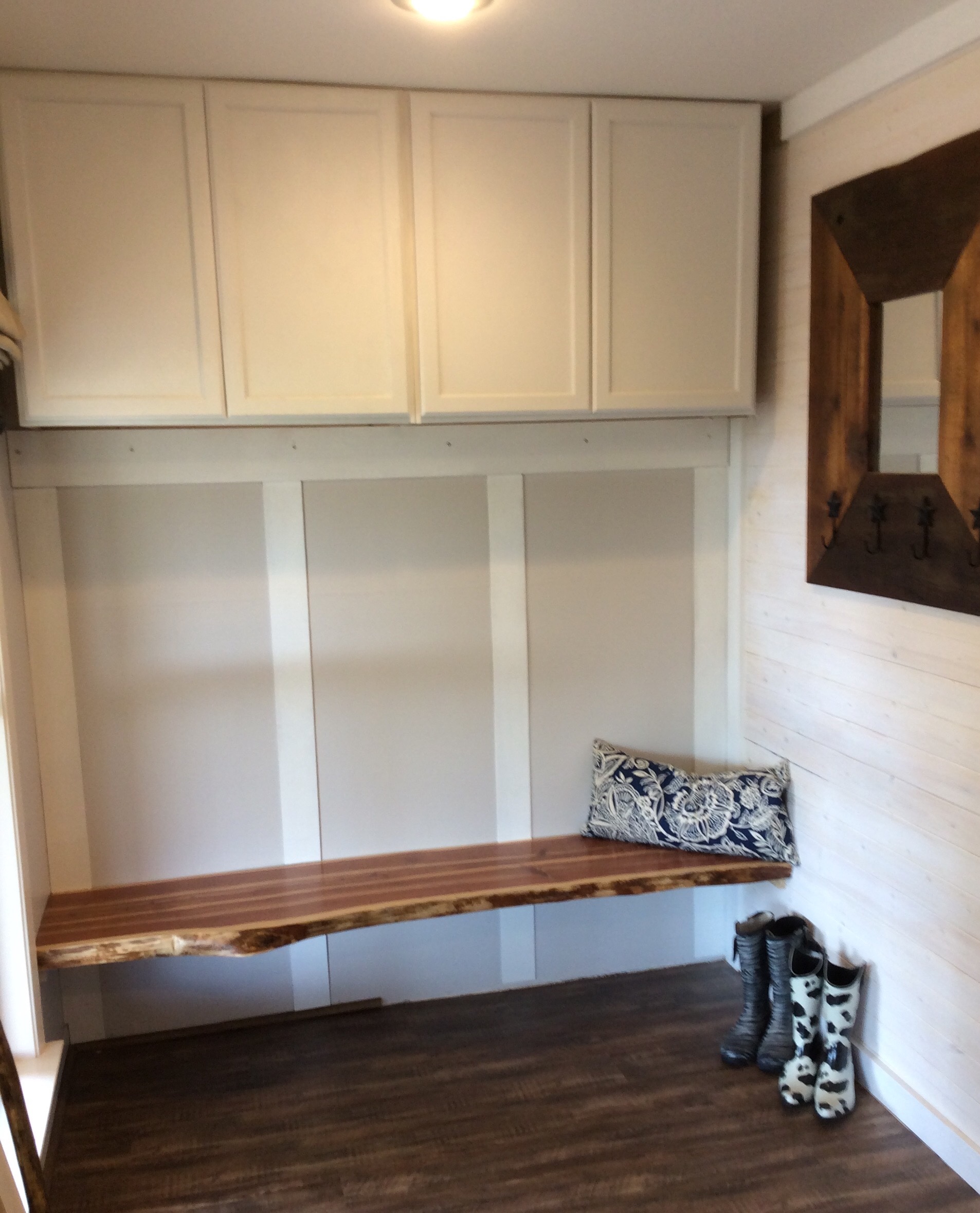 The Almost Finished Mudroom Bench